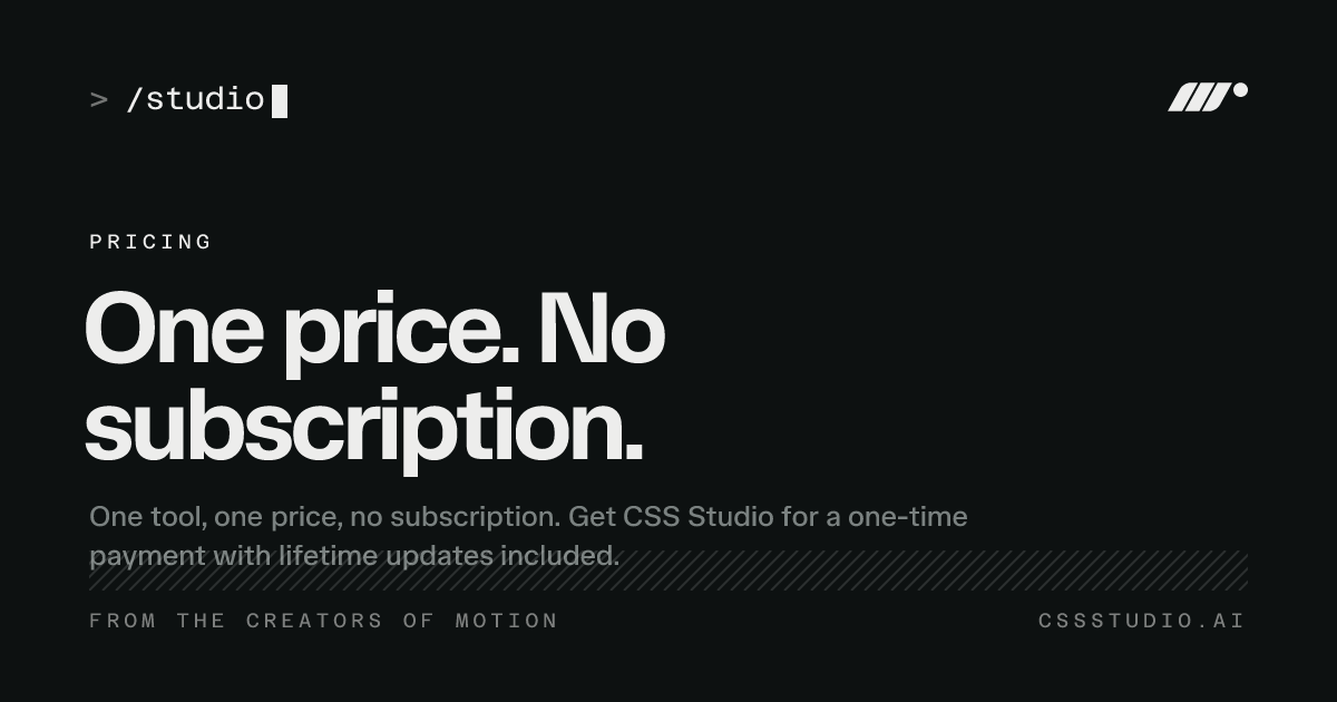 Pricing | CSS Studio