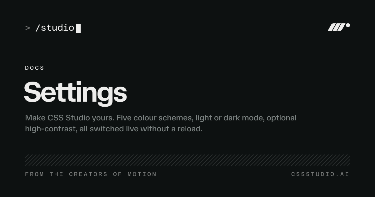 Settings | CSS Studio