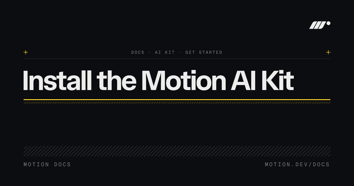 Install the Motion AI Kit | Motion for AI Kit