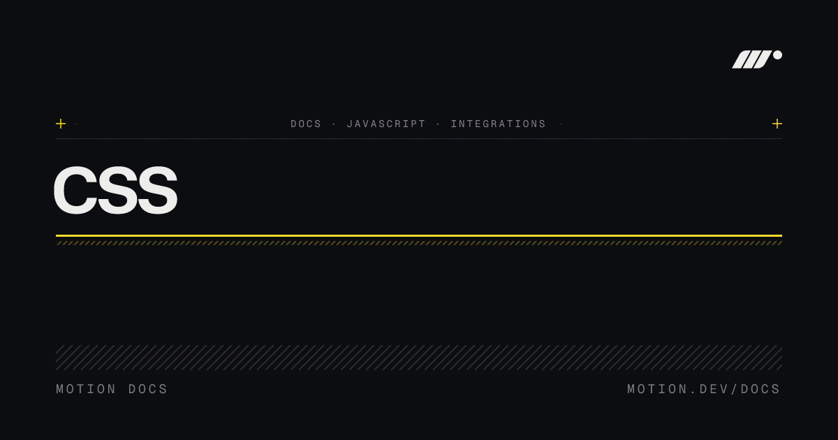 CSS animation generation — CSS springs | Motion JavaScript