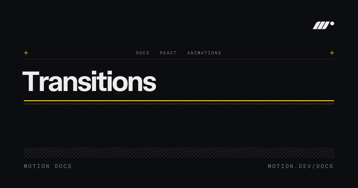 Motion Div React transitions | Configure Motion animations | Motion for React