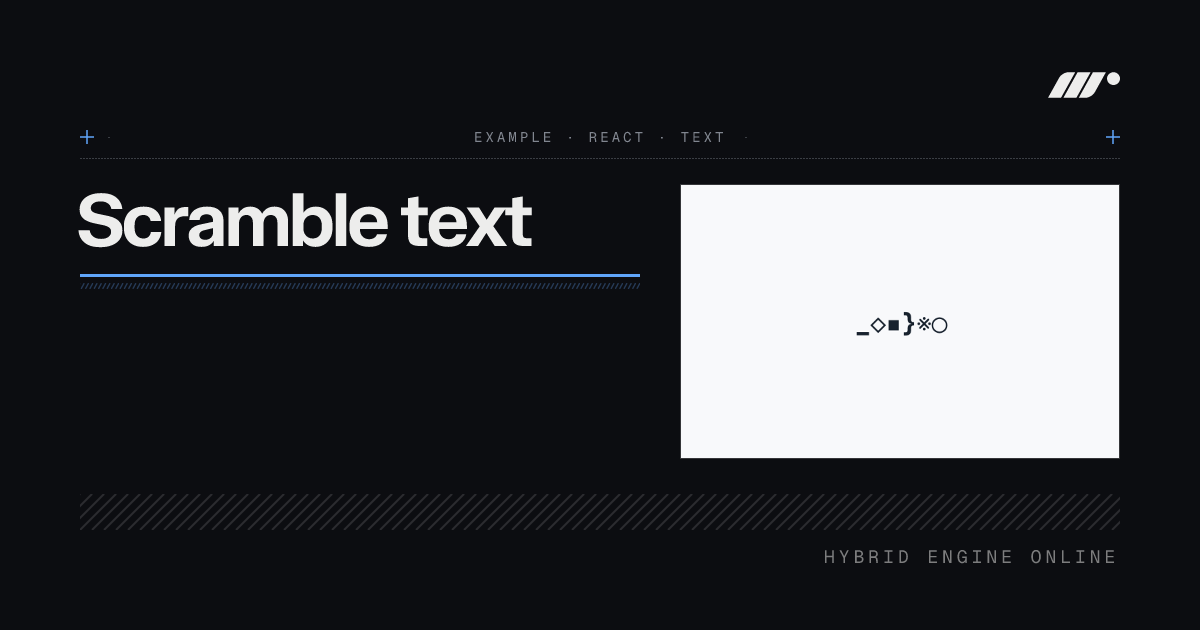 Scramble Database Example Scramble text example for React | Motion