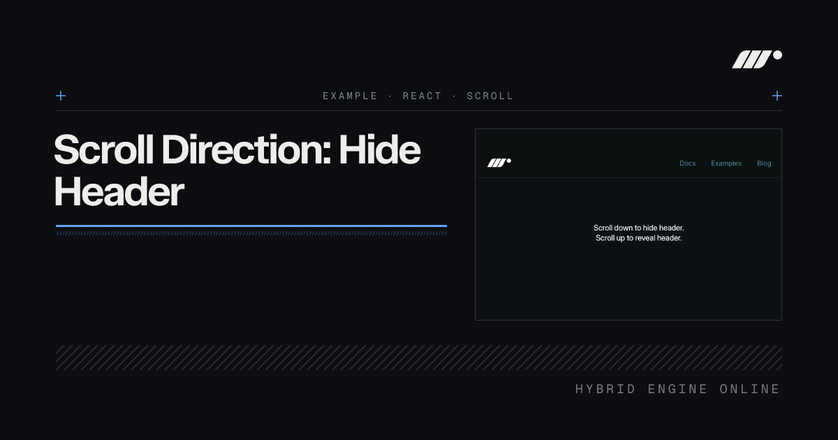 Scroll Direction: Hide Header example & tutorial for React | Motion