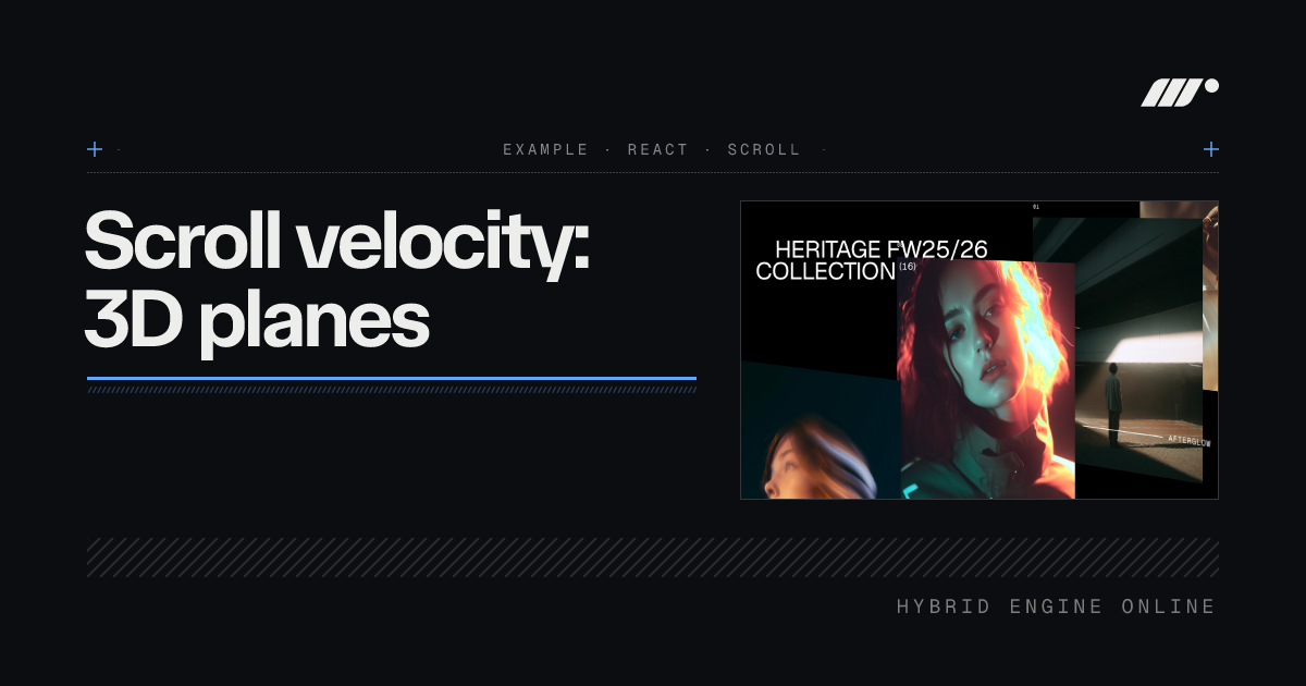 Scroll velocity: 3D planes — Motion for React Example
